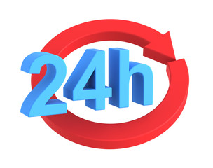 24 hours delivery sign. Computer generated 3D photo rendering.