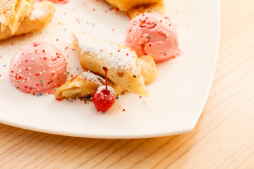pancakes with ice cream