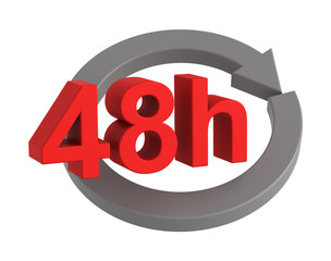 48 hours delivery sign. Computer generated 3D photo rendering.