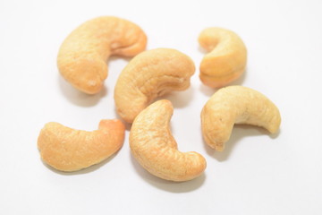 Roasted and salted cashew nuts.