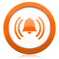 alarm orange icon alert sign bell symbol