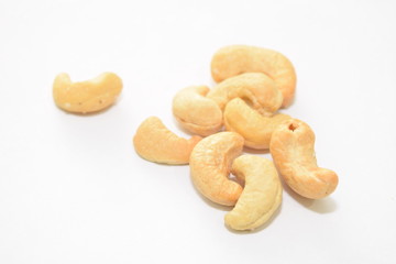 Roasted and salted cashew nuts.