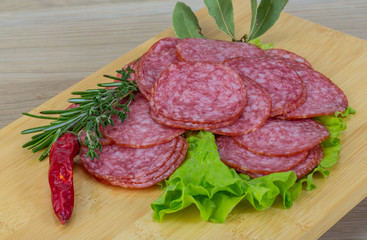 Sliced salami
