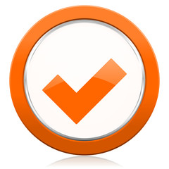accept orange icon check sign