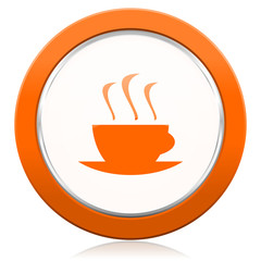 espresso orange icon hot cup of caffee sign