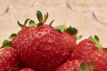 Strawberries on bowl
