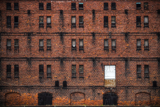 Wall Of The Old Factory Building Of Red Brick