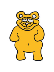 Funny thicker happy cartoon bear