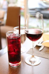 Wine and grape juice.