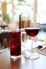 Wine and grape juice.