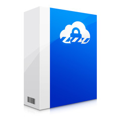 Niebieska ikona ochrony w chmurze