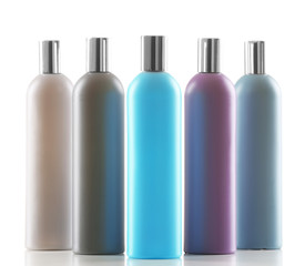 Cosmetic bottles isolated on white background