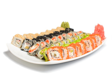 Japanese dish of sushi rolls