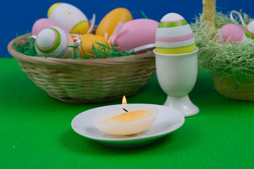 Easter egg with beautiful motive as a candle