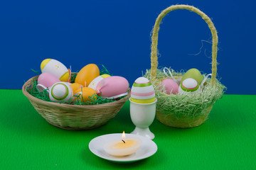 Easter egg with beautiful motive as a candle