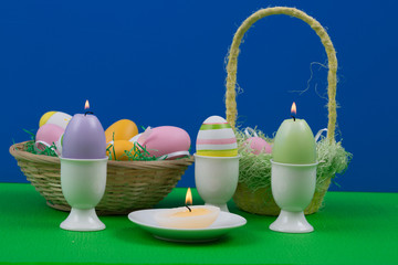 Easter egg with beautiful motive as a candle