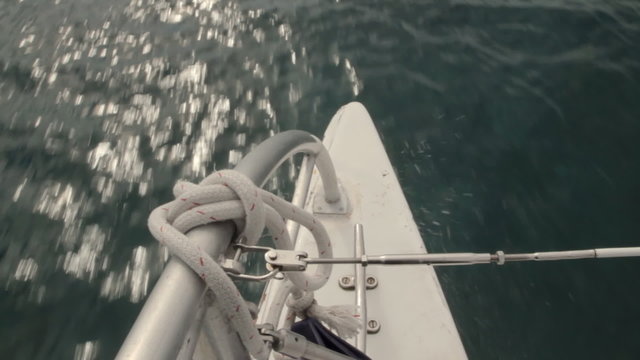 Caribbean Boat Cruising Bow View