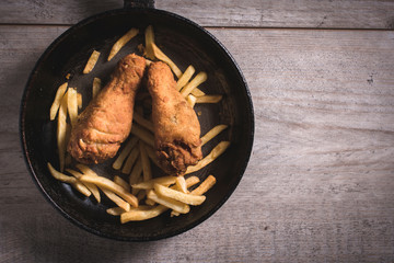 Junk food in the pan