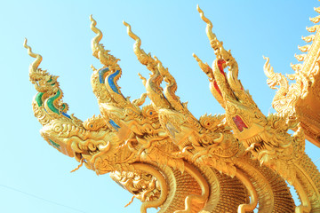 Fototapeta premium gable apex of public thai temple