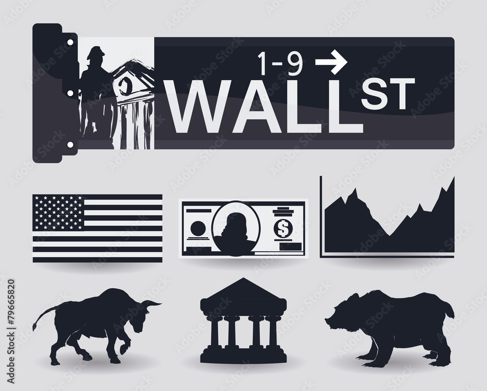 Sticker wall street design, vector illustration.