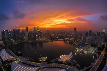 Papier Peint photo autocollant Ville sur leau Singapore Skyline