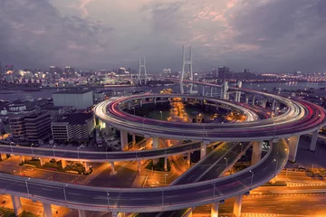 Foto auf Acrylglas Nanpu-Brücke Shanghai-Nanpu-Brückennacht