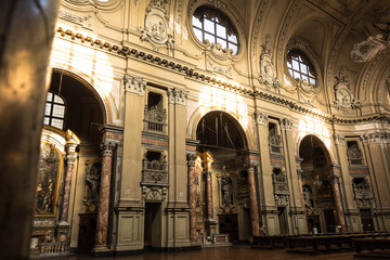 Fototapeta premium Wnętrze kościoła San Filippo Neri, Turyn