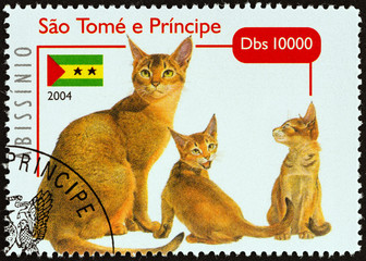 Abyssinian cats (Sao Tome and Principe 2004)