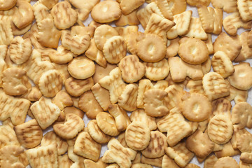 Tasty biscuits on background