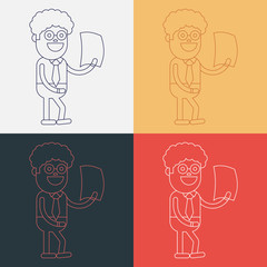 Character illustration design. Businessman message cartoon