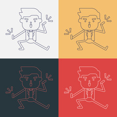 Character illustration design. Businessman joyful cartoon