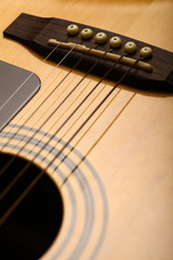 Fototapeta na wymiar Acoustic guitar detail