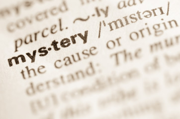 Dictionary definition of word mystery