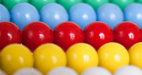 Close up of an old colorful abacus, selective focus