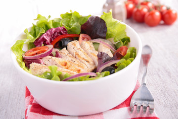 fresh salad with chicken