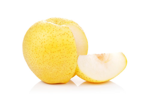 Yellow pear isolated on a white