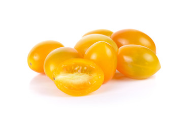 cherry tomatoes on a white background