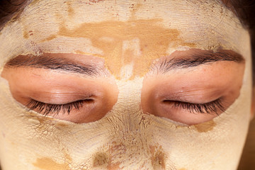 Close up of Indian woman with face mask