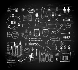 Chalk board doodle charts