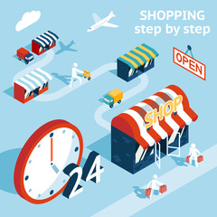 Cartooned Shopping Concept Design