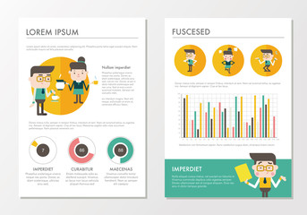 Business concept template. Business worker chart Infographic.