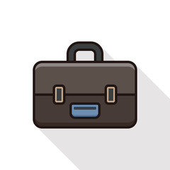 briefcase line icon with long shadow