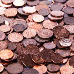 Coins background. euro coins. cent coins. euro cents