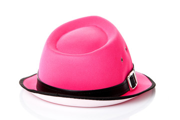 pink hat on white background