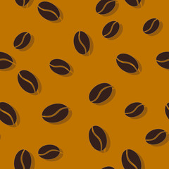 Coffee bean seamless background