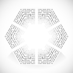 hexagon of fonts with empty space for text icon logo preset