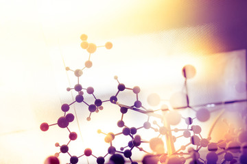 Science Molecule, Molecular DNA Model Structure, business teamwo