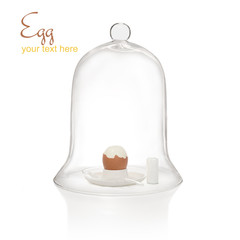 Ernährung, Frühstücksei unter einer Glasglocke, Sicherheit