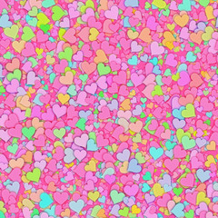 many multicolored small hearts backgrounds