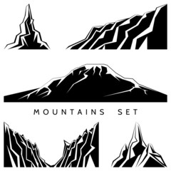 Mountains silhouettes set